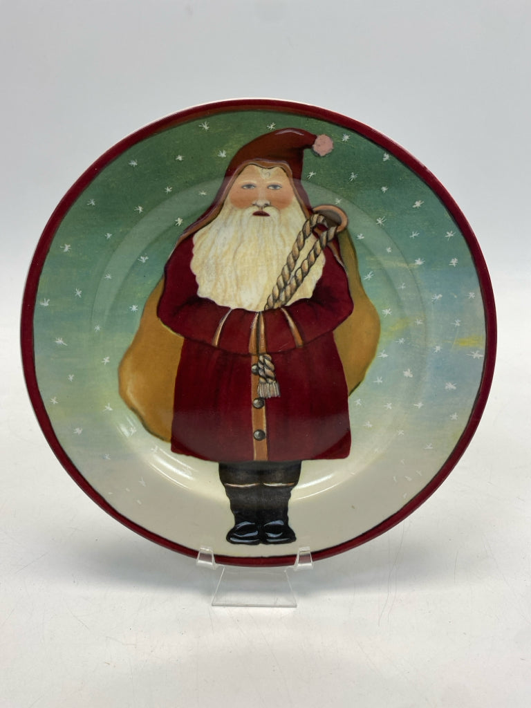Green Burgundy Santa Christmas
