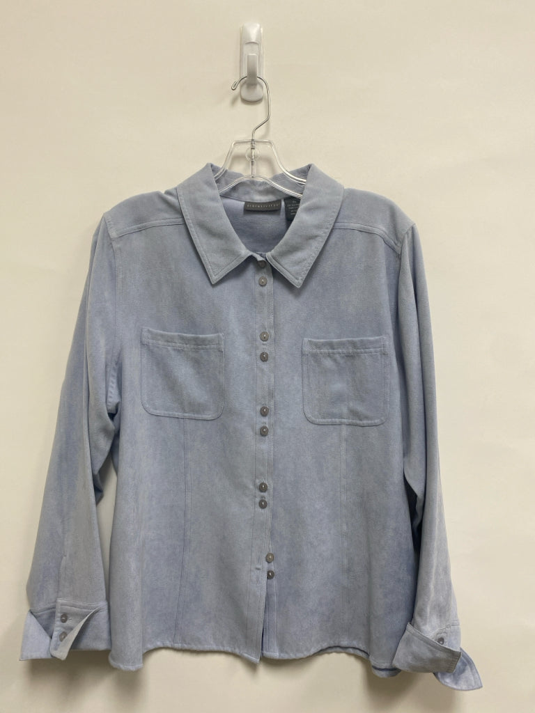 Size XL Pale Blue Faux Suede Ladies Top
