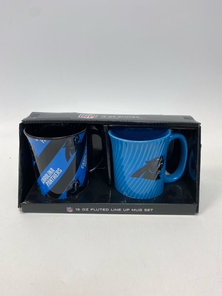 NEW/BOX Black Blue Carolina Panthers Coffee Mug