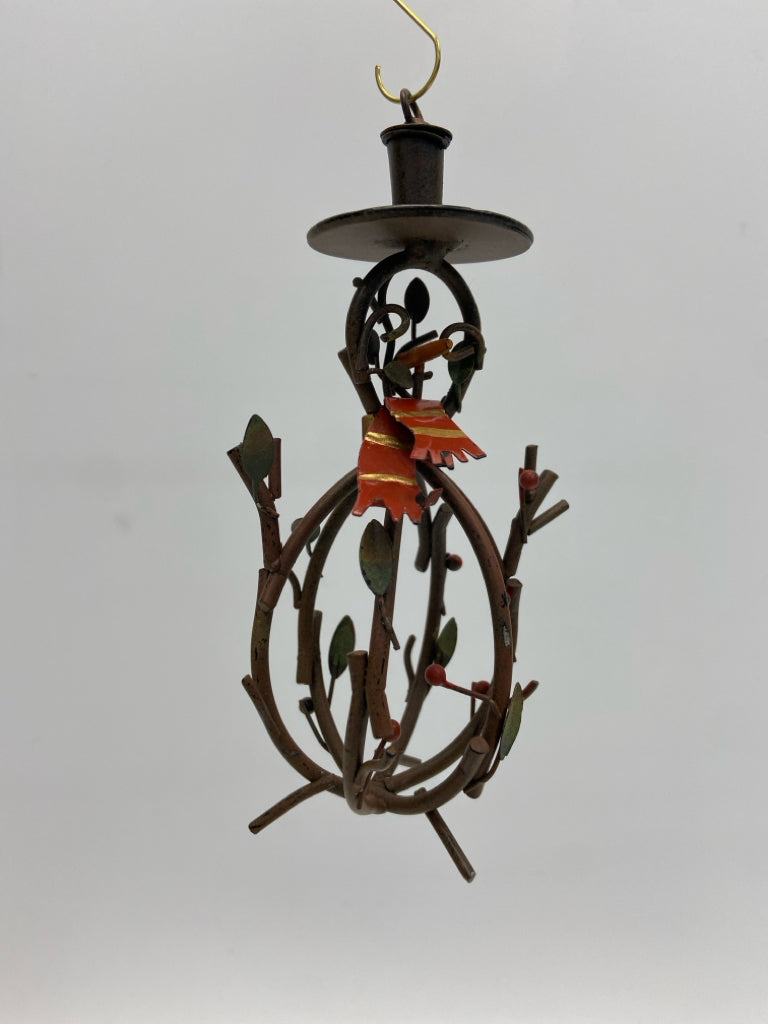 Brown Red Cut-Out Metal Ornaments