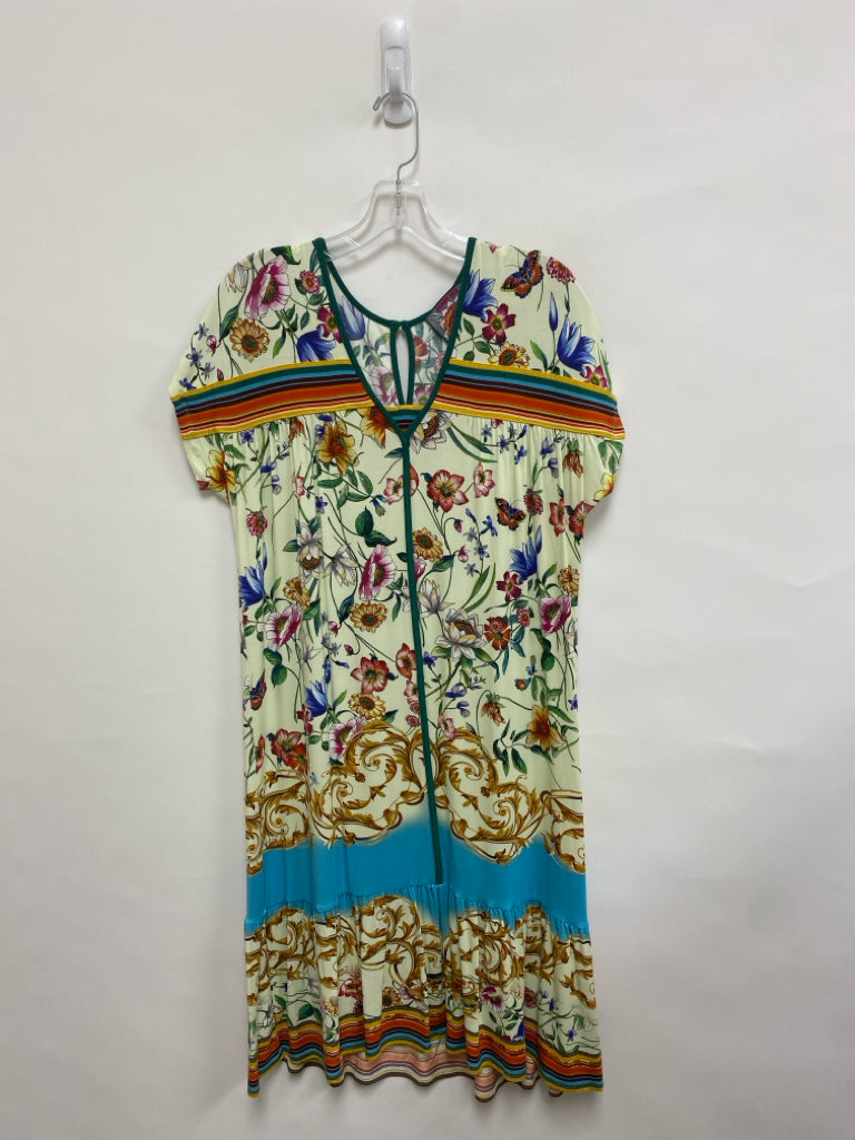 JOHNNY WAS Size S Purple/Yellow Blue/Multi Floral Ladies Dress