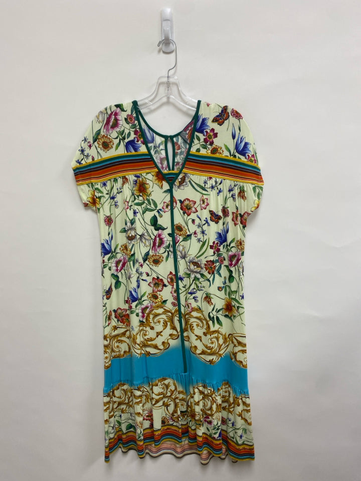JOHNNY WAS Size S Purple/Yellow Blue/Multi Floral Ladies Dress