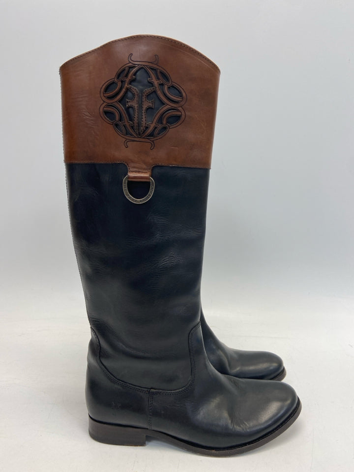 Frye US Shoe Size 8 Black Brown Leather Boots