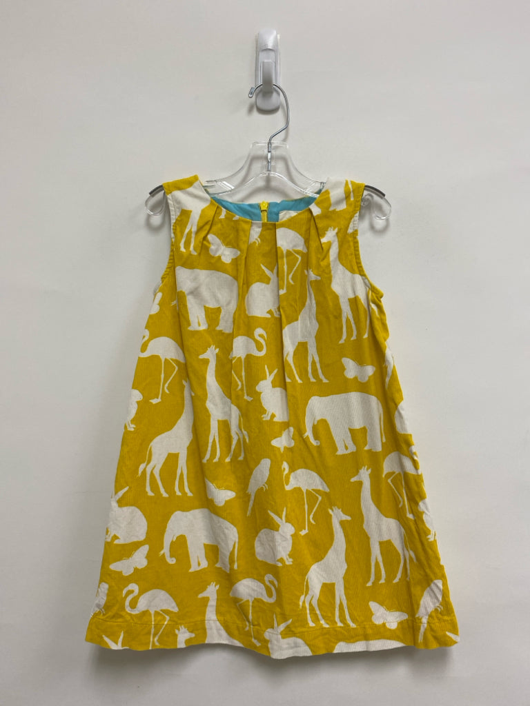 Mini Boden SIZE 4/5 Yellow White Animal Print Sleeveless Girl&