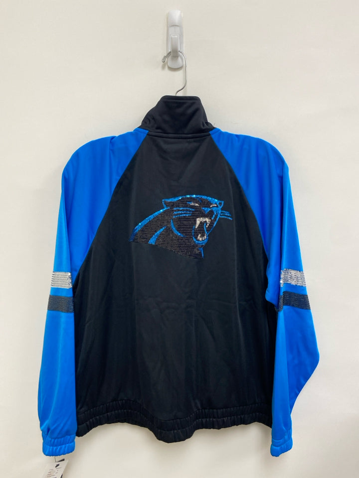 NWT Size M Blue Black Carolina Panthers Zip Down Ladies Jacket