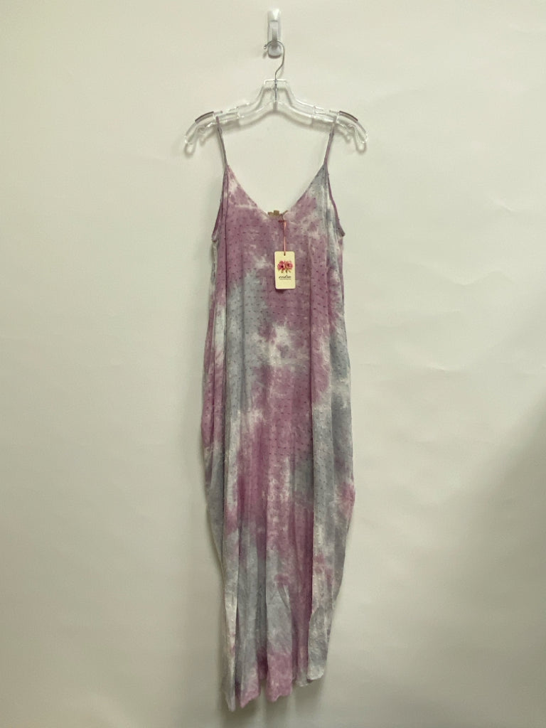 NWT entro Size M Gray Lavender Tie Dye Maxi Ladies Dress