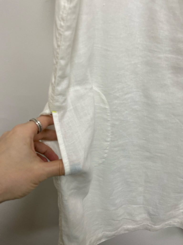 Vineyard Vines Size 14 White Quarter Button Linen Ladies Dress