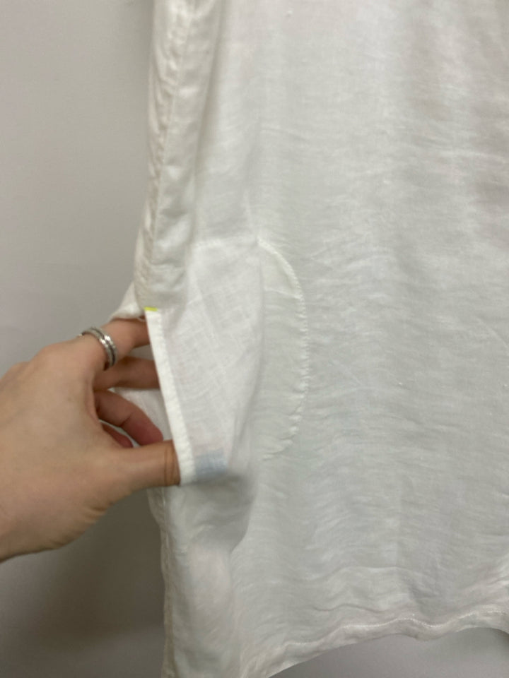 Vineyard Vines Size 14 White Quarter Button Linen Ladies Dress