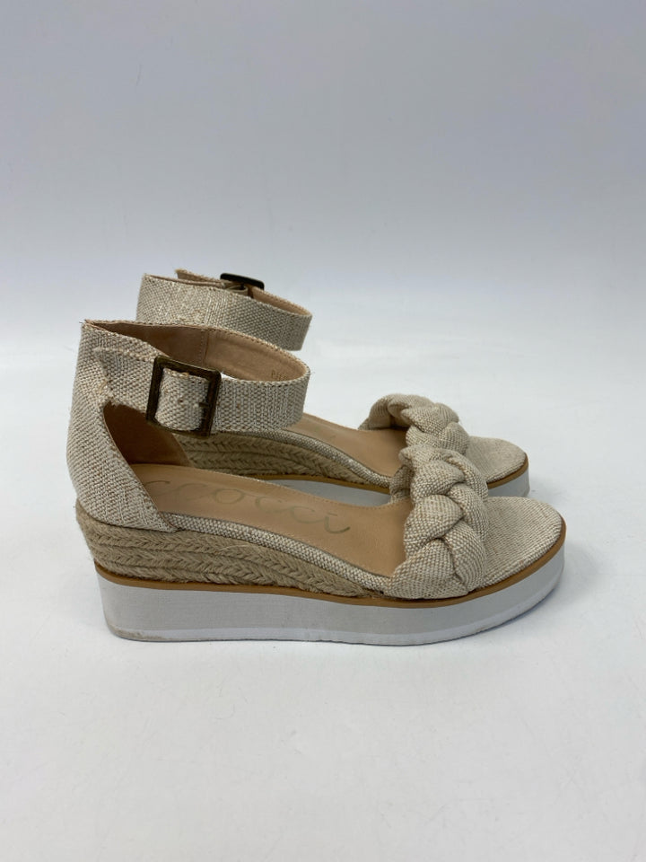 Size 8.5 Tan Braided Sandals