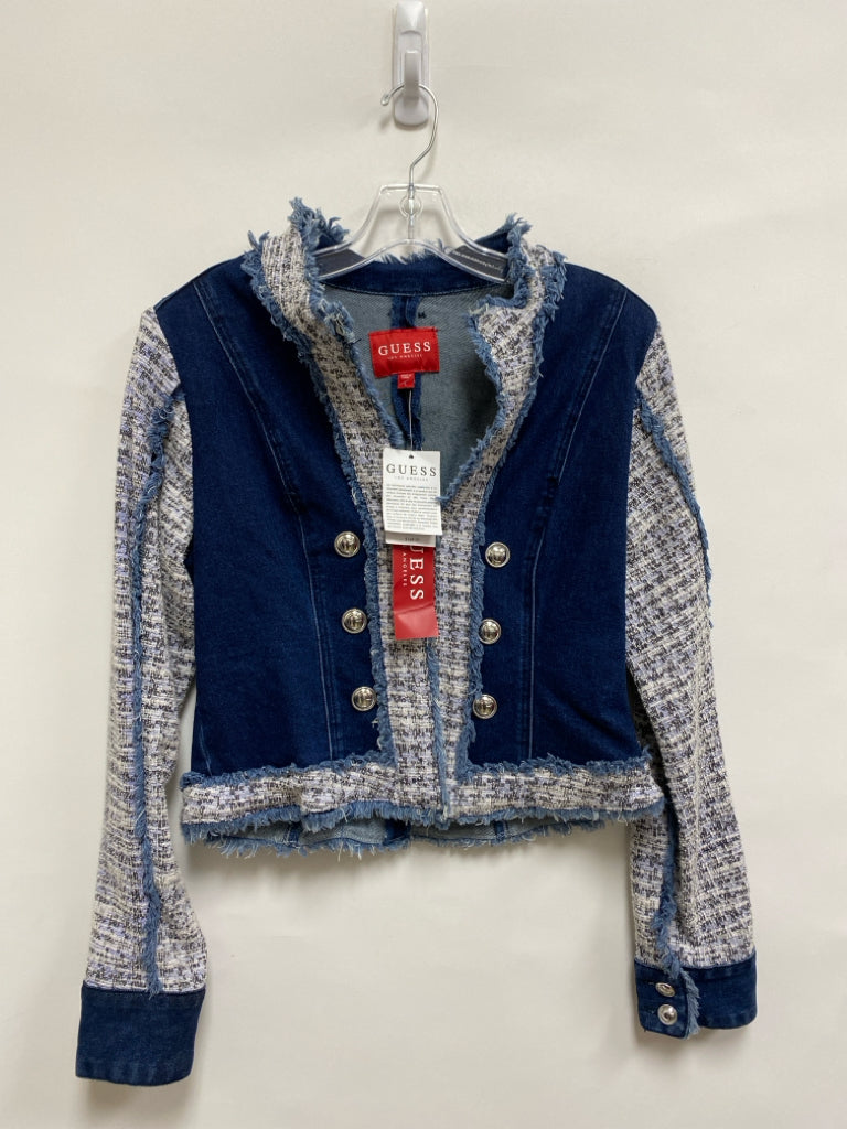NWT Guess Size L Blue/White Denim Woven Ladies Jacket