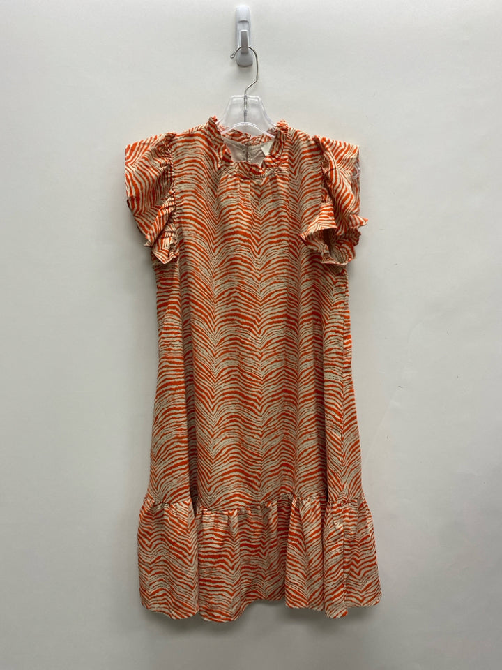 Size M Beige Orange Zebra Print Ladies Dress