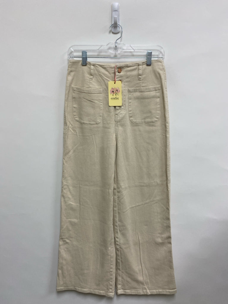 NWT entro Size M Beige Flared Ladies Jeans