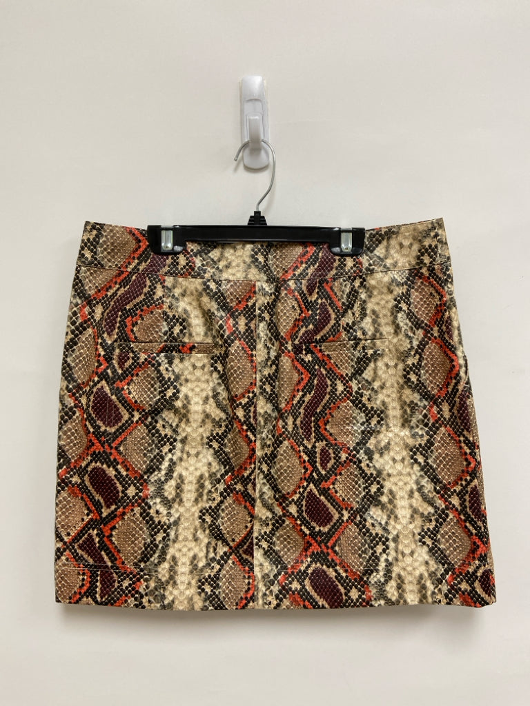 NWT Marie Oliver Size S Cream/Black Orange Snake Print Ladies Skirt