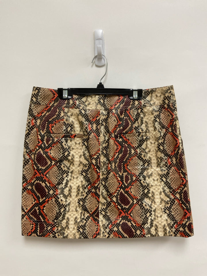 NWT Marie Oliver Size S Cream/Black Orange Snake Print Ladies Skirt