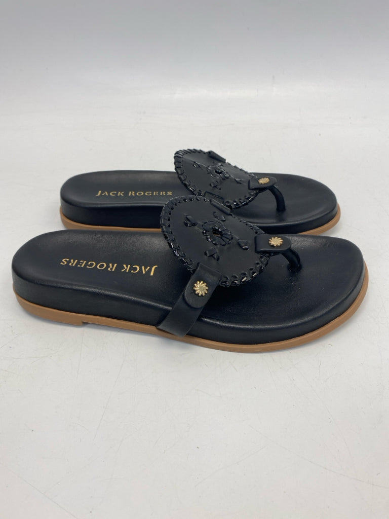 Jack Rogers  Size 7.5 Black Gold Accent(s) Sandals