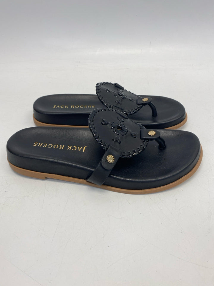 Jack Rogers  Size 7.5 Black Gold Accent(s) Sandals