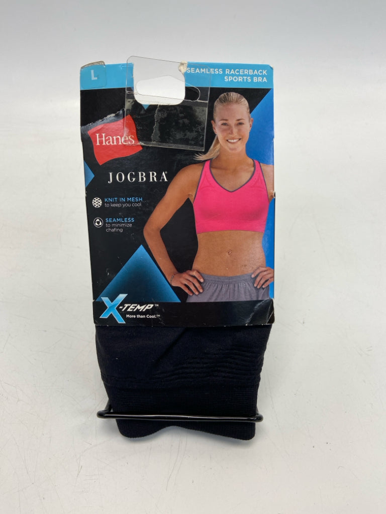 NEW Hanes Size L Black Ladies Bra
