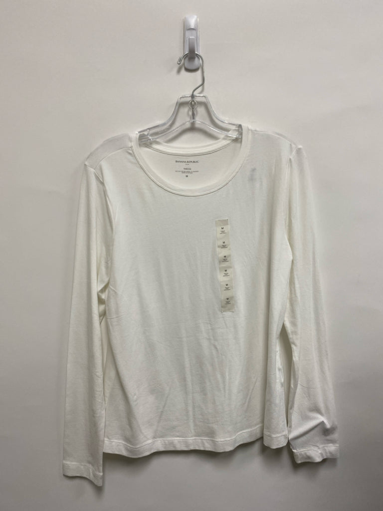 NWT Banana Republic Size M White Long Sleeve Tee Ladies Top