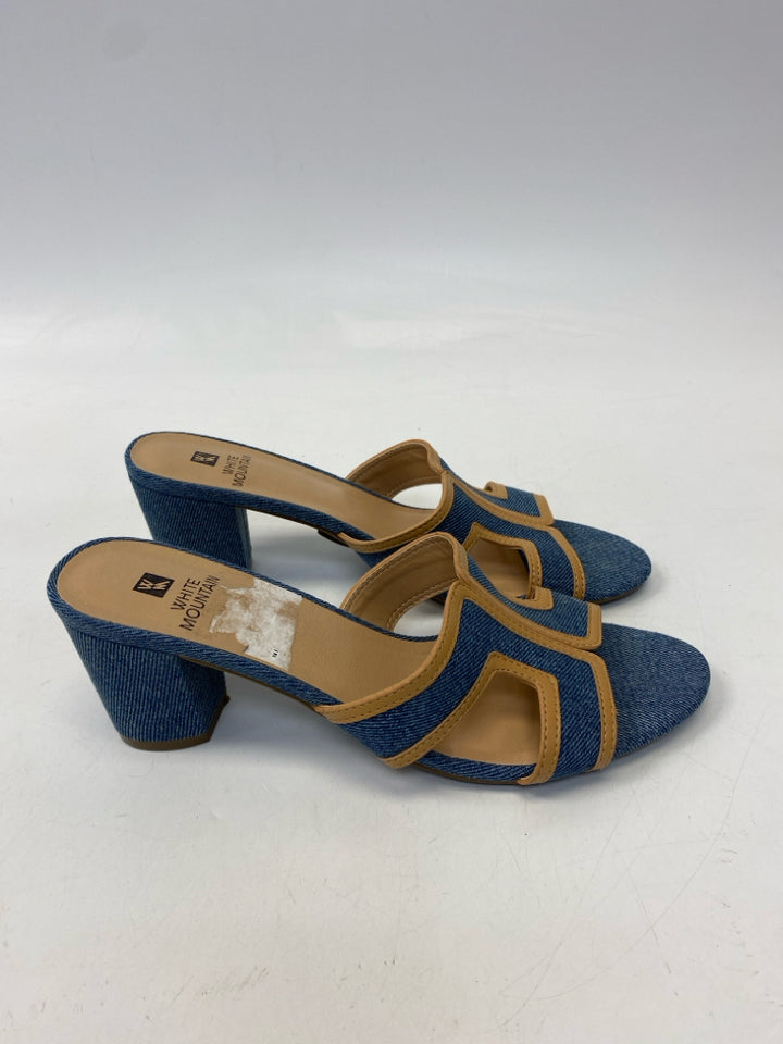 White Mountain  Size 8.5 Blue Tan Sandals