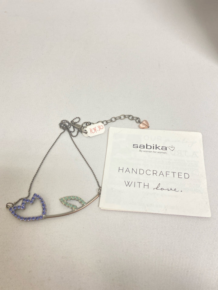 NEW/PKG sabika Purple Green Jeweled Necklace