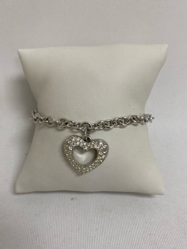 Swarovski Silver Color Clear Hearts Bracelet