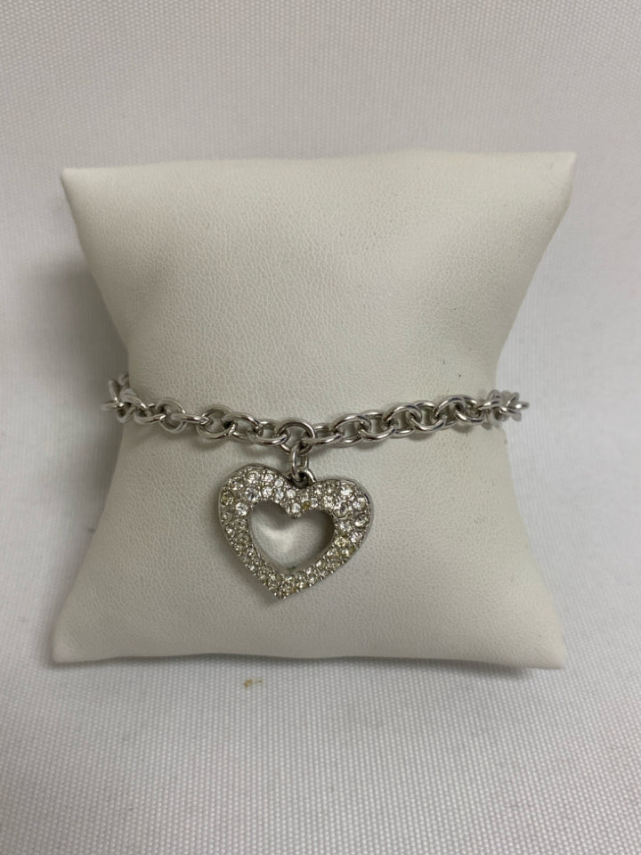 Swarovski Silver Color Clear Hearts Bracelet