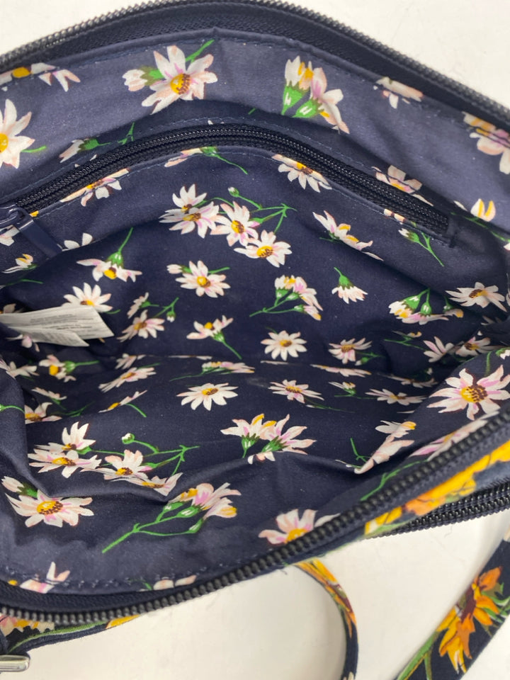 Vera Bradley Black Gold/Red Sunflower(s) Quilted Crossbody