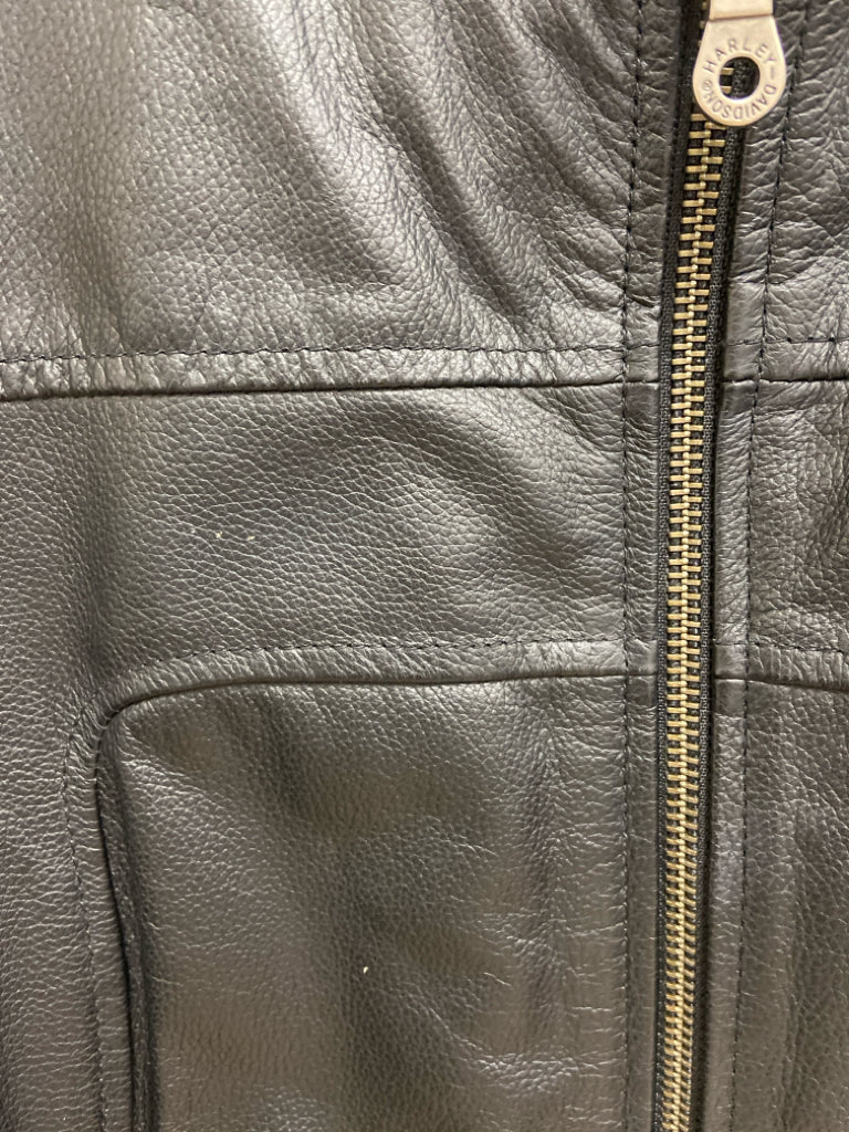 Harley-Davidson Size M Black Zip Down Leather Ladies Jacket