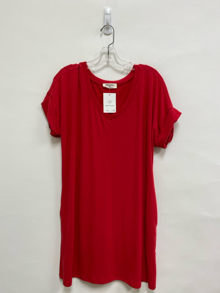 NWT Zenana Size XL Red Pocket(s) Ladies Dress