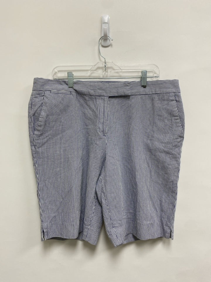 Talbots  SIZE  16 White/Navy Stripes Seersucker Plus Size Shorts