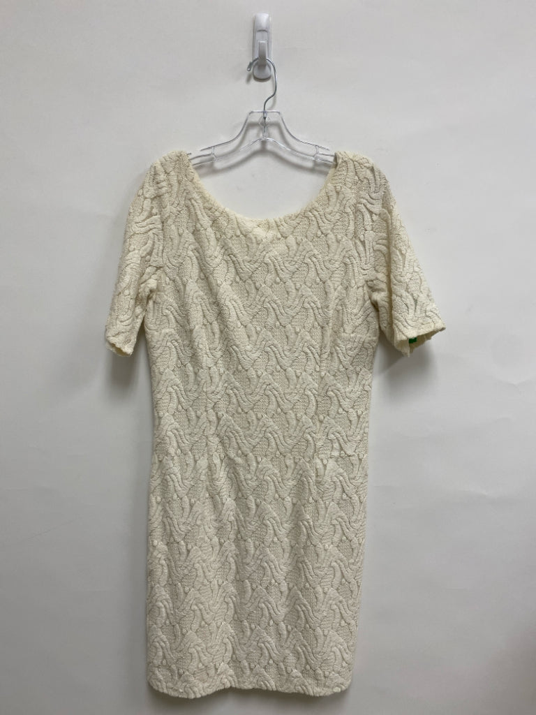 Ann Taylor Size 14 Cream Texture Short Sleeve Ladies Dress