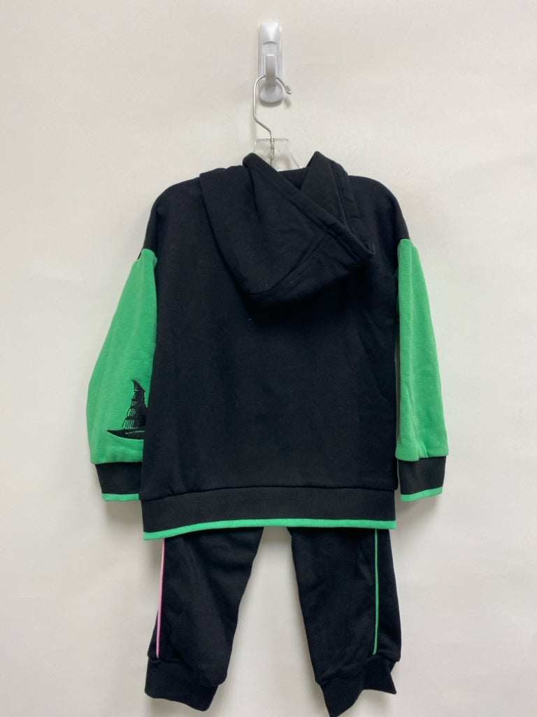 SIZE 4/5 Black Green/Pink Words Hooded Girl&