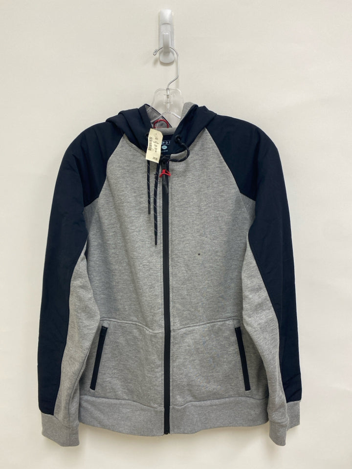 NWT Aeropostale Size M Black Gray Hooded Zip Down Men&