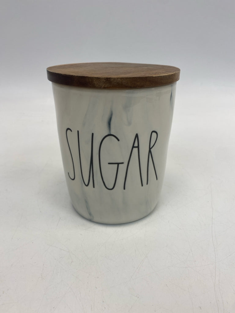 Rae Dunn White Natural Wood/Ceramic Canister Set