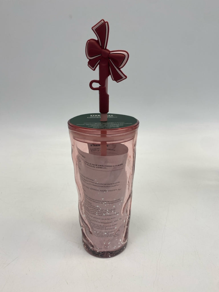 NEW Starbucks Pink Glass Tumbler