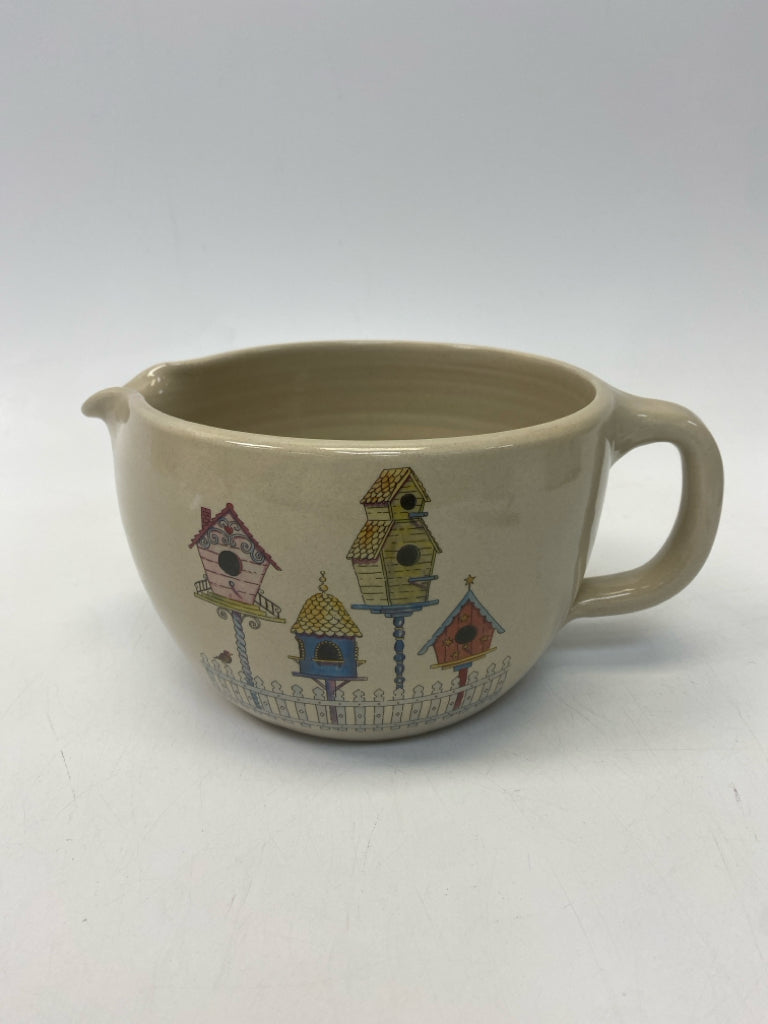 Tan Multi Color Birdhouse Pottery
