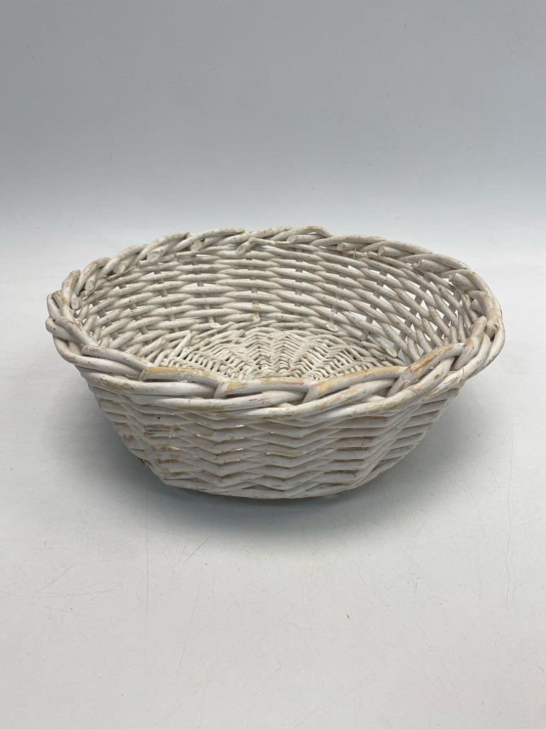 White Distressed Basket