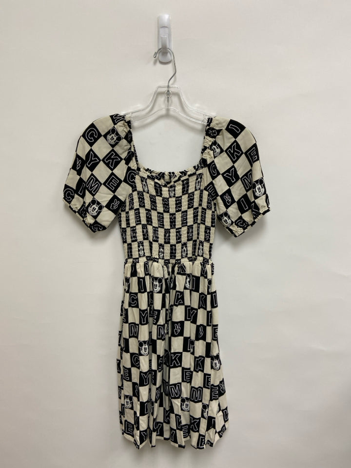 Disney Size XS White Black Checkered Ladies Dress