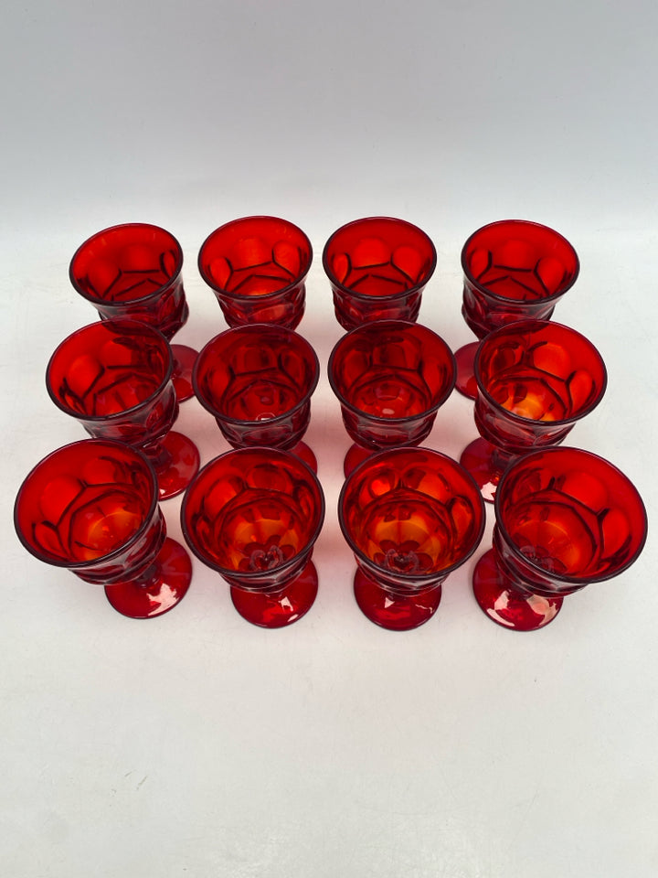 Red Thumbprint Glassware