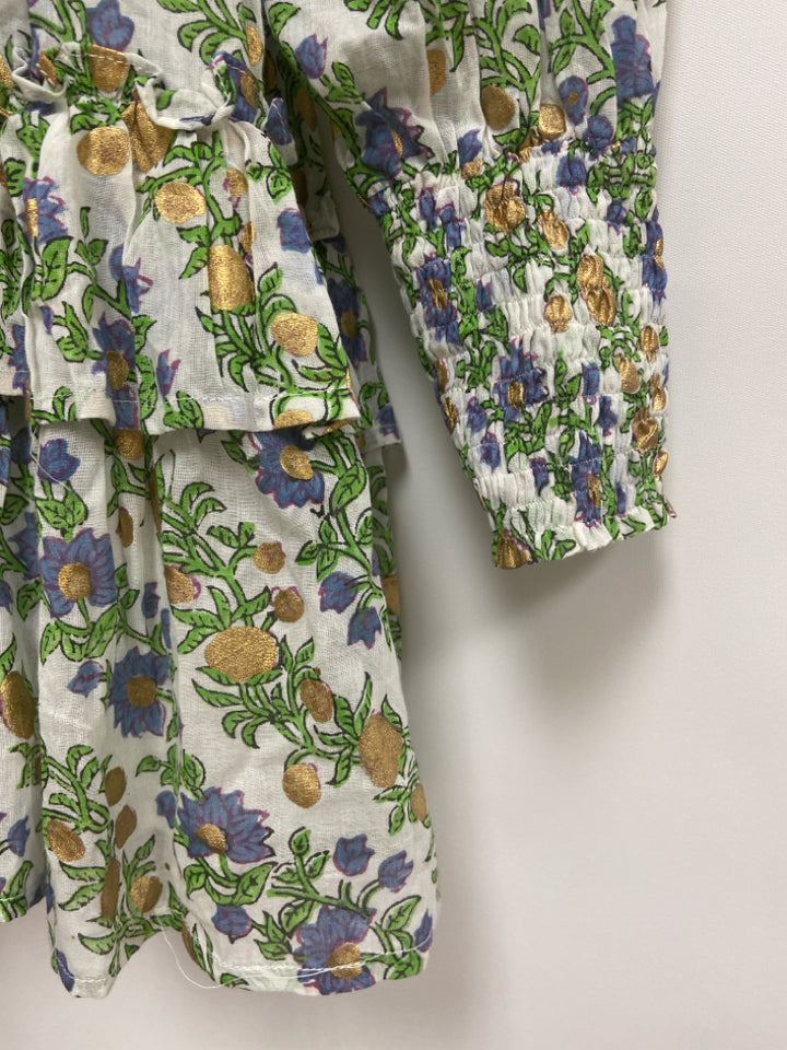 NWT Oliphant Size S White Periwinkle/Multi Floral Ladies Dress