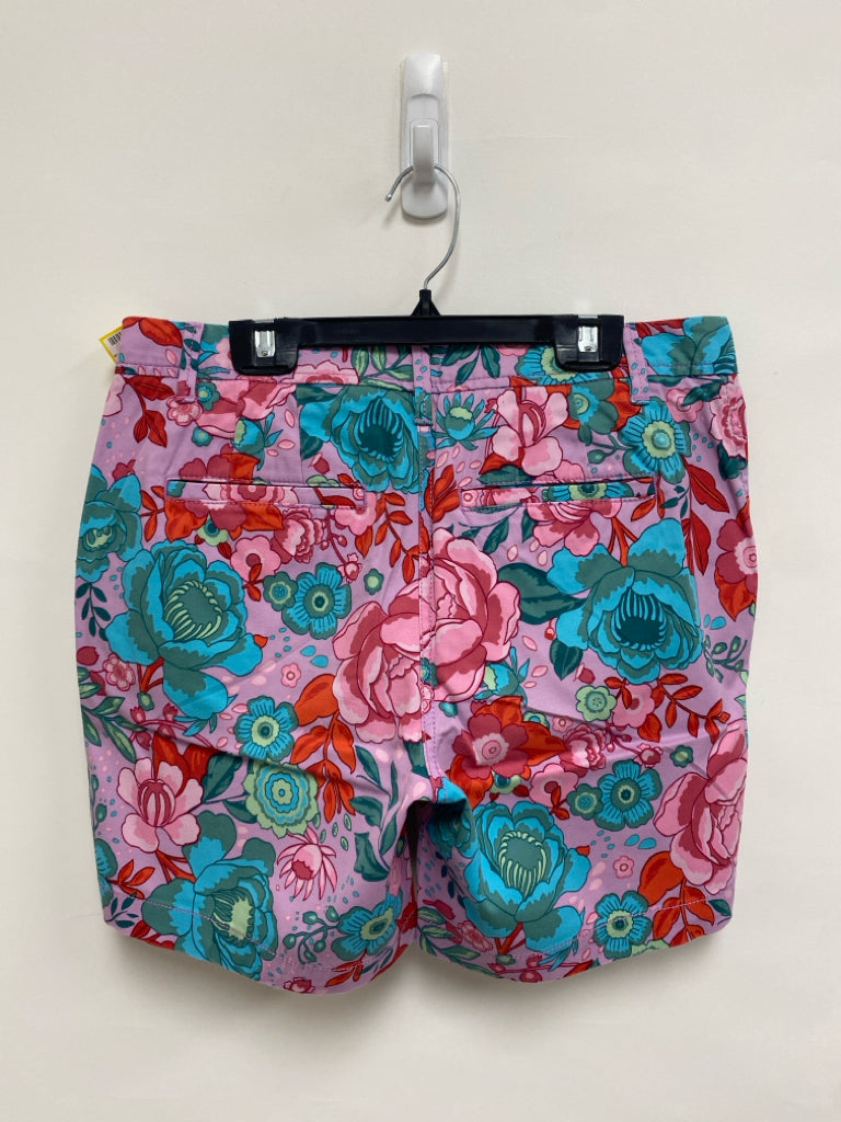 Talbots Size 4 Lilac Green/Red Flowers Ladies Shorts