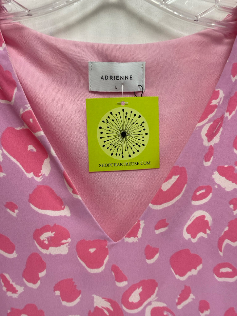 NWT Size L Pink White Animal Print Ladies Top