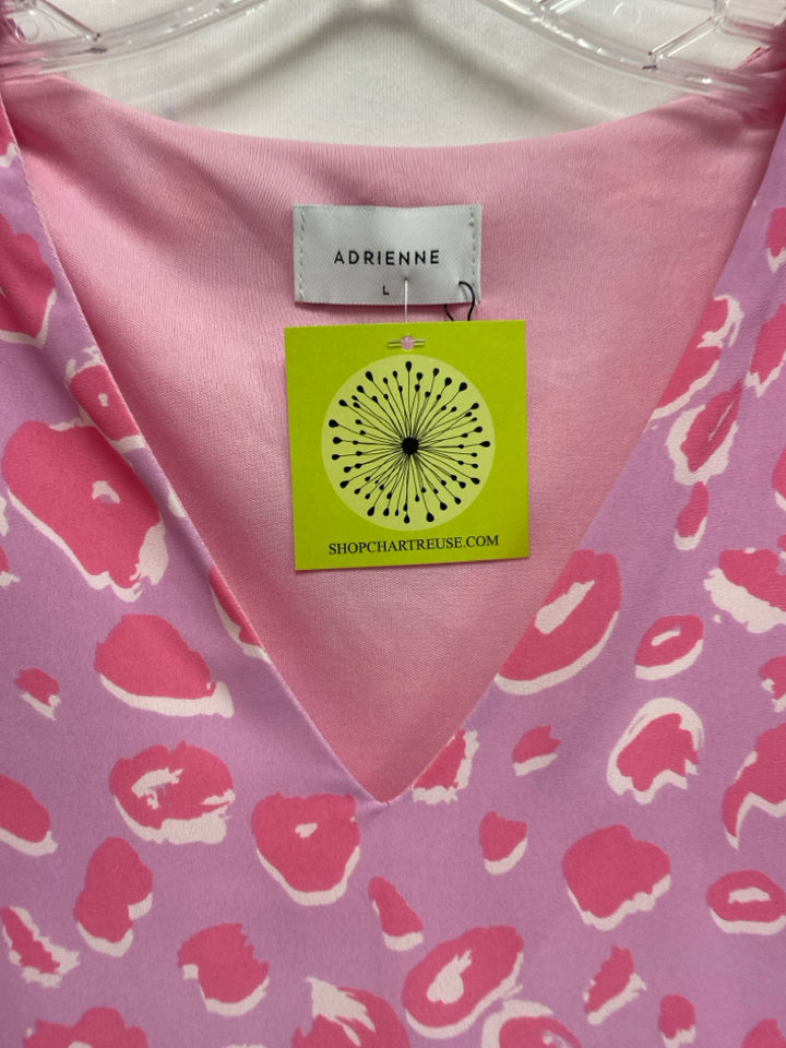 NWT Size L Pink White Animal Print Ladies Top