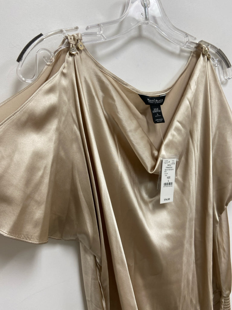 NWT Wht House/Blk Mkt Size L Champagne Silk Blend Ladies Top