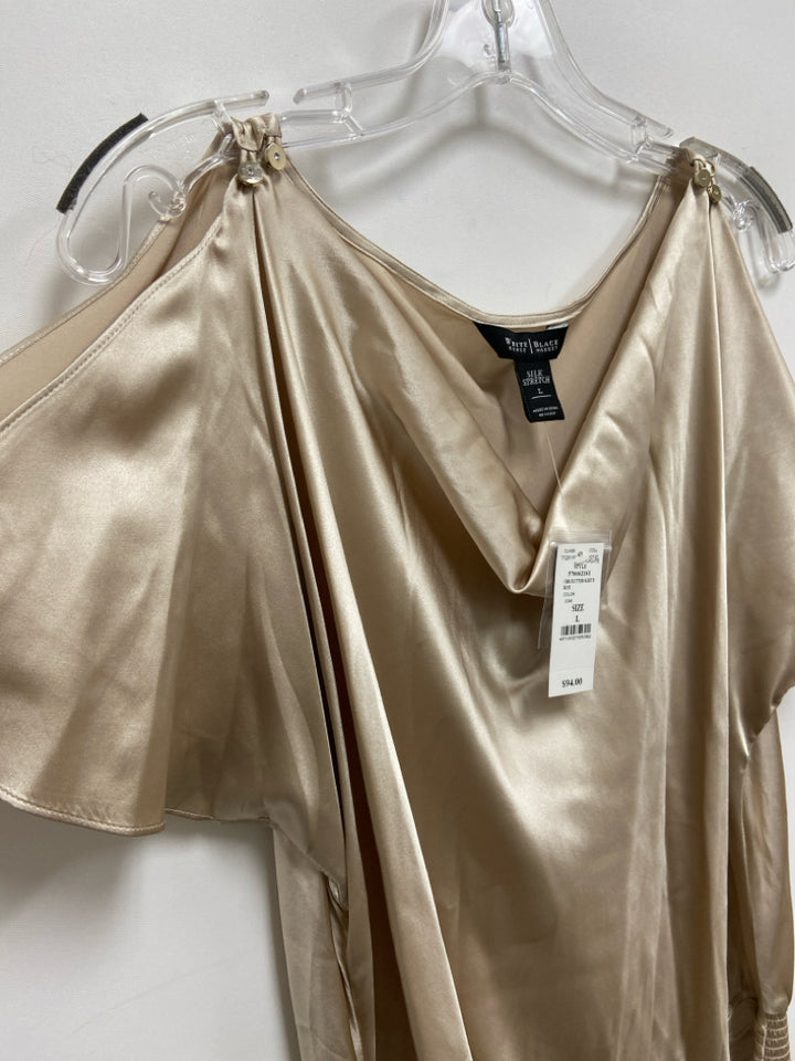 NWT Wht House/Blk Mkt Size L Champagne Silk Blend Ladies Top