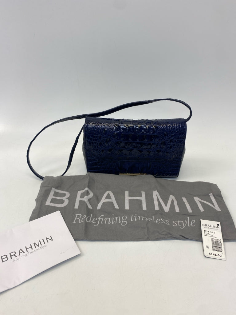 Brahmin Dark Blue Carina Leather Handbag