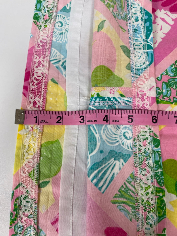 LILLY PULITZER Size M Pink Green/Multi Patches Ladies Skirt