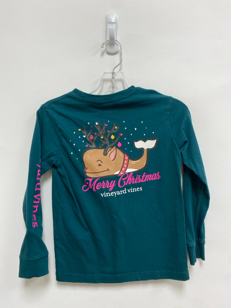 Vineyard Vines SIZE 5 Dark Turquoise Christmas Long Sleeve Tee Girl&