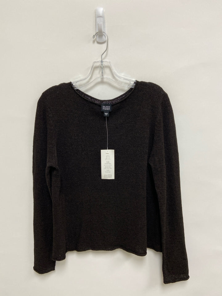 NWT Eileen Fisher Size L Espresso Silk Blend Ladies Sweater