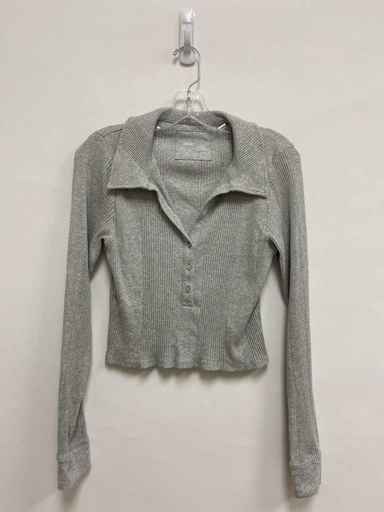 Aerie Size L Gray Heather Ribbed Cropped Ladies Top